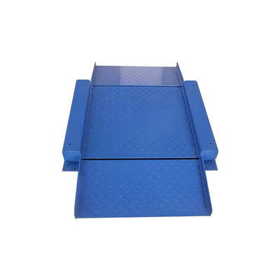 Industrielle Carbon-Stahl-Plattform Skala 1,5 m x 1,5 m Ultra-Low mit doppelt gefalteter Rampe