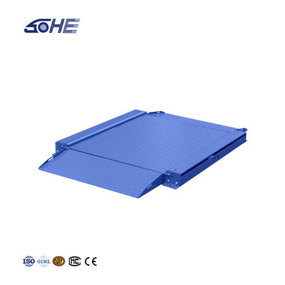 Industrielle Carbon-Stahl-Plattform Skala 1,5 m x 1,5 m Ultra-Low mit doppelt gefalteter Rampe