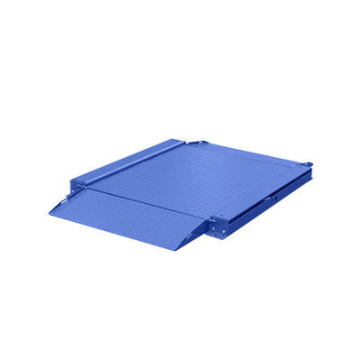 Industrielle Carbon-Stahl-Plattform Skala 1,5 m x 1,5 m Ultra-Low mit doppelt gefalteter Rampe