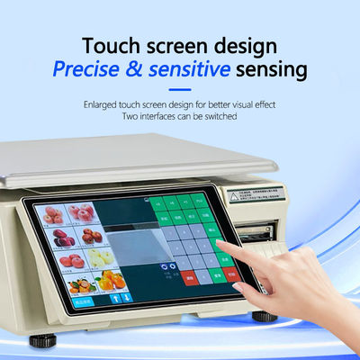 15 kg Touchscreen-Etiketten Druck Waage mit LED-LCD-Display und 1*RS232 Port-Typ
