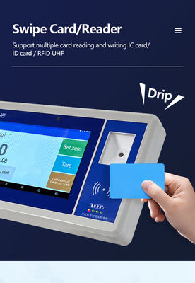7-Zoll-ABS-LCD-Display Android-Smart-Bildschirm mit QR-Code-Batterie-Kamera Karten-Gewichtsanzeiger und Sensor