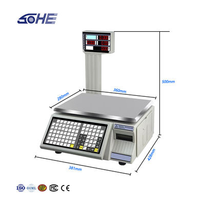 Straffung der 30kg Division 10g Tischwaage mit erweiterter Druckfunktion und Barcode-Funktion
