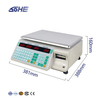 SHV-TMA Barcode Drucktischwaage 30kg mit ABS-Plastik-/Edelstahlplatte