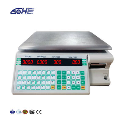 SHV-TMA Barcode Drucktischwaage 30kg mit ABS-Plastik-/Edelstahlplatte