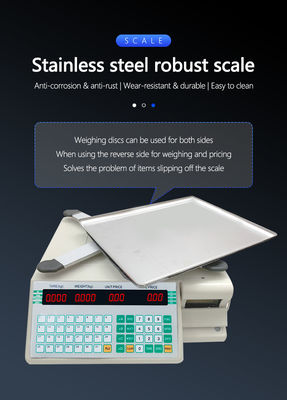 SHV-TMA Barcode Drucktischwaage 30kg mit ABS-Plastik-/Edelstahlplatte