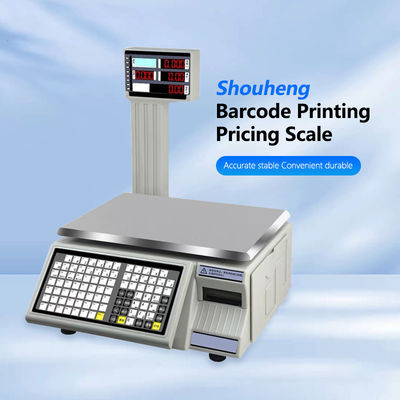 SHW-TMC 30 kg Barcode Drucktischwaage mit AC/DC-Stromversorgung und maximaler Reichweite