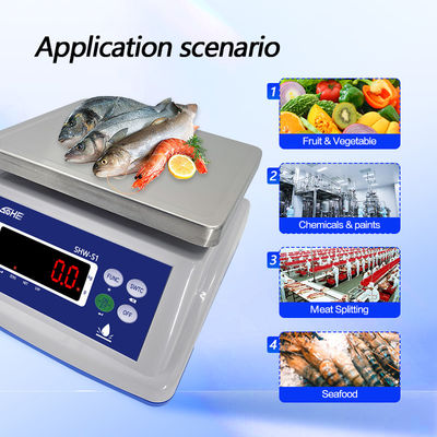 15 kg Wasserdichte Skala IP68 Rating Edelstahlkonstruktion und mehrere Preiseinheiten