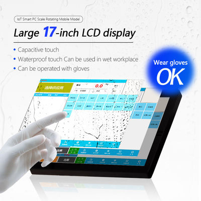 Metalle Industriewaage mit 15-Zoll-Touch-Bildschirm Drehtisch und Räder