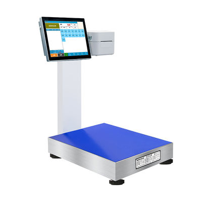 15-Zoll-LCD-Display 15-500 kg Meeresfrüchte Verarbeitung Dock Android Druck Etiketten Skala -10-40C