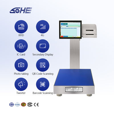 Etikettendruck vollständig wasserdicht Smart Scale mit Smart Screen und 304 Edelstahl