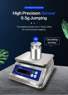 Allstahl-Tischwaage mit Doppelschirm und IP68-Schutzniveau 30kg