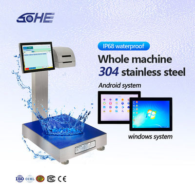Etikettendruck vollständig wasserdicht Smart Scale mit Smart Screen und 304 Edelstahl