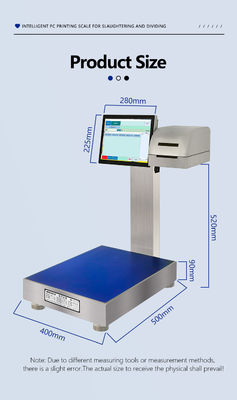 Voll wasserdichte 30 kg schlaue Waage mit Plug-in-Design und Etikettendruck