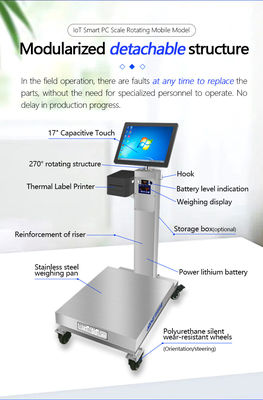 Gewichtung der industriellen Plattform Skala 60cm x 80cm mit rotierendem 15&quot; Android Touchscreen