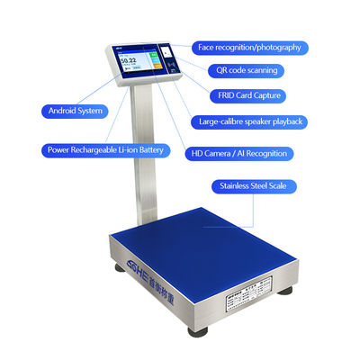 Blaue 7-Zoll Sohe Android Smart Scale mit ID/IC/RFID Karten Sammlung und Internet der Dinge Entry-Exit System