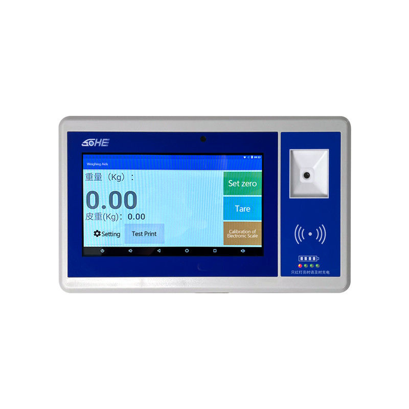7-Zoll-ABS-LCD-Display Android-Smart-Bildschirm mit QR-Code-Batterie-Kamera Karten-Gewichtsanzeiger und Sensor