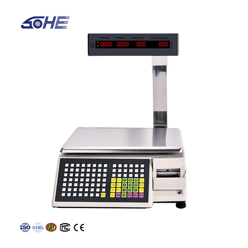 Erweiterte Druckbarcode-Tischwaage SHW-TMB 30kg mit AC 100-240V/DC21V Leistung