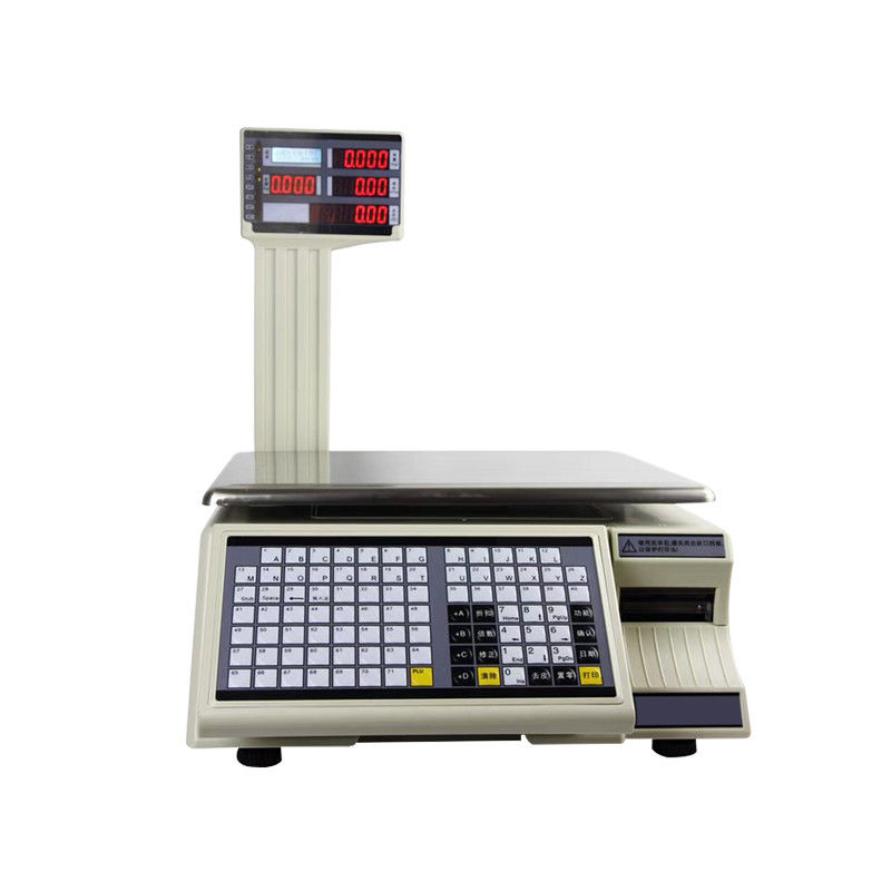 SHW-TMC 30 kg Barcode Drucktischwaage mit AC/DC-Stromversorgung und maximaler Reichweite